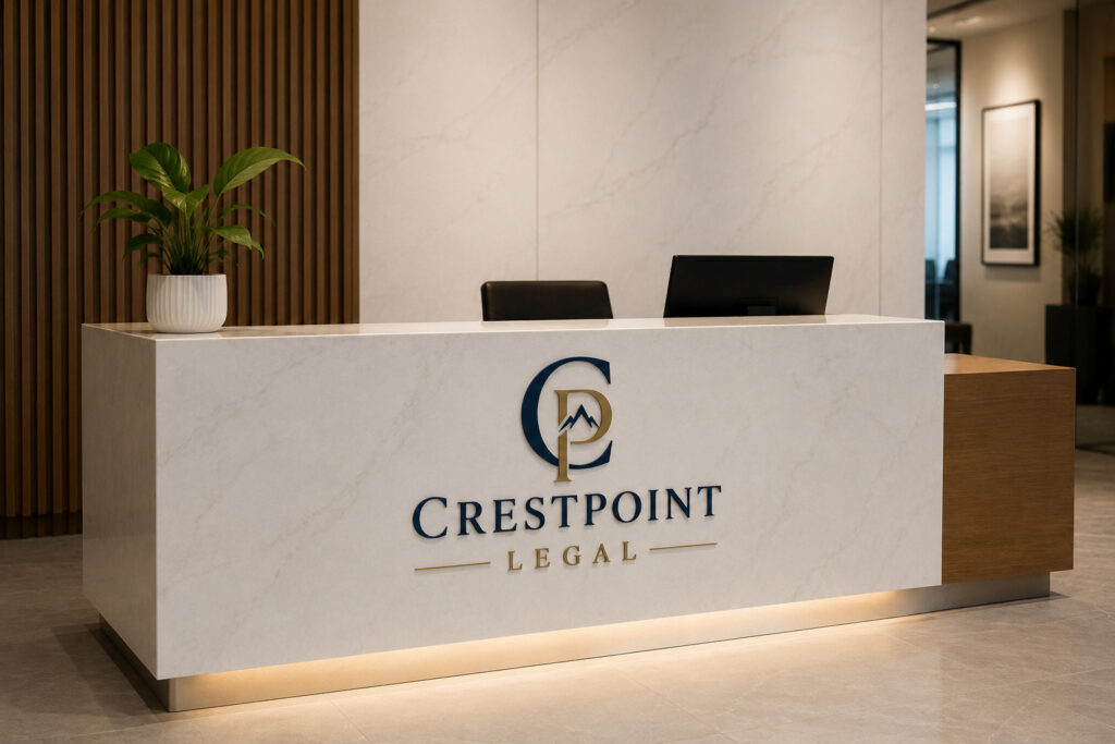 CrestPoint Legal office reception desk